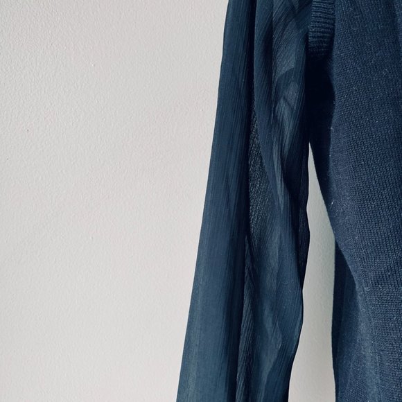 🇺🇸 ANNE KLEIN black sweater with chiffon bow size M - Picture 13 of 16